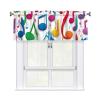 SDFHU Colorful Music Notes 1 Print 54x18 Inch Jacquard Curtain Valance Window Treatment Kitchen Bathroom Rod Pocket view 1