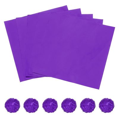 MECCANIXITY Purple Foil Candy Wrappers 100 Sheets 8 Inch Chocolate Foil Wrappers for Handmade Candy Caramel Chocolate Bars