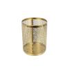 bleslin Garbage Bin, Golden Trash Can Stainless Steel Hollow Garbage Bin Waste Paper Basket Kitchen Office Rubbish Container Recycle Bin,Indoor Trash Cans view 1