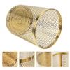 bleslin Garbage Bin, Golden Trash Can Stainless Steel Hollow Garbage Bin Waste Paper Basket Kitchen Office Rubbish Container Recycle Bin,Indoor Trash Cans view 4
