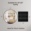 HOUSE REFLECTION 28 Inch Round Medicine Cabinets for Bathroom Metal Frame, Adjustable Glass Shelves, HD Distortion Free Mirror Glass, Rust Resistant & Moisture-Proof, Mirrored Cabinet Door,Black view 2