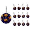 Set of 12 Seamless Pattern of Halloween Shower Curtain Hooks, Stainless Steel Rust-Resistant Decorative Hanger Rings view 1
