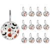 Set of 12 Seamless Pattern of Halloween Shower Curtain Hooks, Stainless Steel Rust-Resistant Decorative Hanger Rings view 1