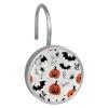 Set of 12 Seamless Pattern of Halloween Shower Curtain Hooks, Stainless Steel Rust-Resistant Decorative Hanger Rings view 2