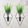2 Hanging Wall With Artificial Greenery, Diamond-Shaped Metal Plant Holders, Stylish Indoor Wall Decor For Apartment, Studio, Or House view 4