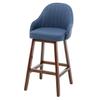 27.5" Modern Upholstered Bar Stools with Backrest - Stylish Counter Height Kitchen Island Chairs for Dining Room, Home, Cafe - Comfortable Seating (Blue) view 1