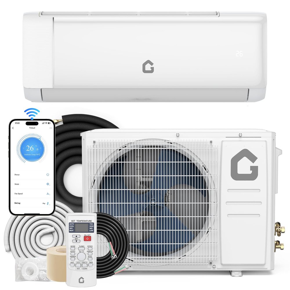 18000 BTU Mini Split Air Conditioner and Heater, 21 SEER2 Inverter System, 230V Ductless AC Unit for Rooms Up to 1250 Sq.Ft, with Remote, WiFi, Installation Kit