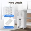 2-Tier Rolling Laundry Hamper Sorter with Handle and Wheels, Removable White Storage Cart with 3 Deep Baskets for Laundry Room, Bathroom, Kitchen, and Bedroom view 4