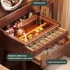 Pubstbos Solid Wood Dressing Table with Stool and Makeup Mirror Bedroom Vanity Table with Multiple Storage Spaces Dressers view 4