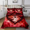 Erosebridal Red Gothic Quilt Set Twin Romantic Love Heart Rose Flower Bedspread Goth Spider Web Floral Coverlet Set for Kids Adults,Halloween Smoke Bedding Quilted view 2