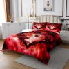 Erosebridal Red Gothic Quilt Set Twin Romantic Love Heart Rose Flower Bedspread Goth Spider Web Floral Coverlet Set for Kids Adults,Halloween Smoke Bedding Quilted view 3