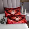 Erosebridal Red Gothic Quilt Set Twin Romantic Love Heart Rose Flower Bedspread Goth Spider Web Floral Coverlet Set for Kids Adults,Halloween Smoke Bedding Quilted view 4