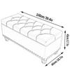 Folding Storage 100X40X45Cm Household Shoe Changing Stool Tufted Top Large Storage Space Multifunctional Footstool Artificial Leather Sturdy Solid Wood Feet 150Kg,Grey,Size view 2