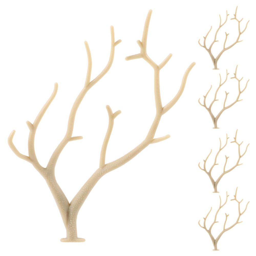 NIYANGLE 10pcs Vase Filling Branches, 5in Mini Craft Antlers Faux Twig Branch Antler Branches for Vase Artificial Dried Tree Branche Headband Artificial Dried Tree Branch Plastic (Beige)