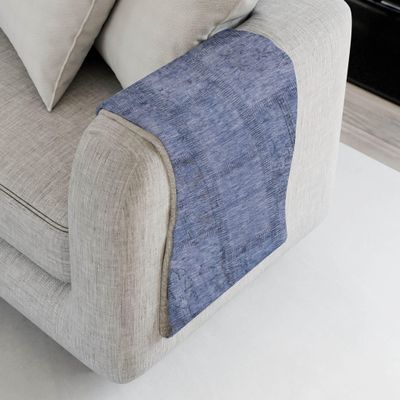 Addison Rugs ASB685 Blue 50" x 70" Oversized Sherpa Throw Blanket, Machine Washable