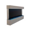 XBrand 47" Indoor Wall-Mounted Waterfall Mirror Fountain with LED Lighting, Silver Metal Dcor, and Rock Base  Modern Relaxing Water Feature for Home view 1
