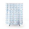 AZEJEB White Shower Curtain with Blue Raindrops,Cute Fabric Shower Curtain, Water-Inspired Design,Soft Cloth & Hotel Quality 175x210cm/69x83in(WxH) view 1