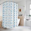 AZEJEB White Shower Curtain with Blue Raindrops,Cute Fabric Shower Curtain, Water-Inspired Design,Soft Cloth & Hotel Quality 175x210cm/69x83in(WxH) view 2