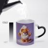 11 Oz Cute Animal Cotton Candy Ceramic Coffee Mug with Heart-Shaped Handle, Color Changing Coffee Mugs, Heat Sensitive & Dishwasher Safe, Funny Coffee Cups for Women Men for Latte Tea Milk view 4