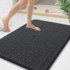 Arotive Bathroom Rugs 36x24, Extra Soft Absorbent Shaggy Chenille Bath Rugs, Machine Washable Rubber Backing Non-Slip Bath Mats for Bathroom Floor Tub and Shower, Home Decor Accessories, Dark Grey view 1
