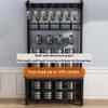 4-in-1 Coat Stand Entryway Rack with Shoe Bench, Metal Clothes Rail & Storage, Double Hooks, Easy Assembly, Black & Gray, 100x33x172cm(White+gray,100 * 33 * 172cm) view 4