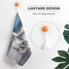 AJmores Quick Dry Small Towel White Horse Running on The Sea Small Towel with Lanyard Quick Drying Microfiber Cleaning Cloth Dish Rags view 2