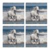 AJmores Quick Dry Small Towel White Horse Running on The Sea Small Towel with Lanyard Quick Drying Microfiber Cleaning Cloth Dish Rags view 3