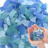 Abeillo 45oz Sea Glass for Crafts, Frosted Seaglass Pieces Vase Filler and Aquarium Decor, Smooth Edge Seaglass for DIY Art and Home Decor (Blue, Green, White) view 1