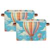 Beautiful Hot Air Balloon Storage Bins Basket, Hot Air Balloon Collapsible Rectangle Storage Box With Handles Toy Organizer Bin for Shelf Closet/Home/Bedroom/Kids Room/Laundry Room 1(pack) view 1