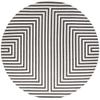 Rugs.com - Outdoor Modern Rug 13 Ft Round White and Black Indoor/Outdoor Rug Weather-Resistant Flatweave for Patio, Deck, and Porch view 3