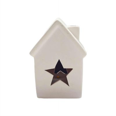 Christmas Village Lighted Houses, Christmas Decorations Indoor, Ceramic Christmas Houses with LED Lights, Holiday Tabletop Decor for Winter and Seasonal Celebrations (Color G 1pcs)