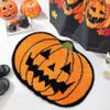 Meyrwoy Pumpkin Door Mat 15.8x23.6'' Imitation Cashmere Pumpkin Bath Mat with Spooky Anti-Slip Water Absorbent Halloween Bath for Bathroom Front Door, Home Decor view 4