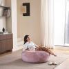 4FT Memory Foam Bean Bag for Adults, Super Soft Flannel Cover, Filled Bean Bag Chair, Cozy Reading Chair for Living Room & Bedroom (Pink) view 2