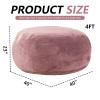4FT Memory Foam Bean Bag for Adults, Super Soft Flannel Cover, Filled Bean Bag Chair, Cozy Reading Chair for Living Room & Bedroom (Pink) view 3
