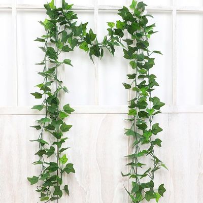 2 Pack Artificial Vine Plants - 95" Fake Hanging Greenery with 135 Leaves per Strand, Ultra-Dense Plastic Ivy Vines for Wall Decor (2.75" Leaves), Indoor Outdoor Fake Plants