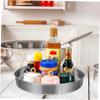 Angoily Stainless Steel Rotating Seasoning Bottle Rack Kitchen Organizer Storage Tray Desktop Spice Holder for Home Use view 3