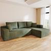 104" Cloud Modular Sectional Sofa with L-Shaped Left Chaise - Plush Corduroy Upholstery, Deep Seat, No Assembly Required | Modern 3-Seater for Living Room (Right Facing Chaise) Green view 1