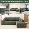 104" Cloud Modular Sectional Sofa with L-Shaped Left Chaise - Plush Corduroy Upholstery, Deep Seat, No Assembly Required | Modern 3-Seater for Living Room (Right Facing Chaise) Green view 3