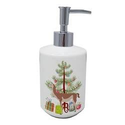 7 x 3.5 in. Unisex Guanaco Christmas Ceramic Soap Dispenser Teal