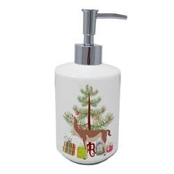 7 x 3.5 in. Unisex Guanaco Christmas Ceramic Soap Dispenser Teal