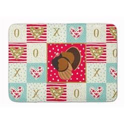 19 x 27 in. Bronze Turkey Love Machine Washable Memory Foam Mat