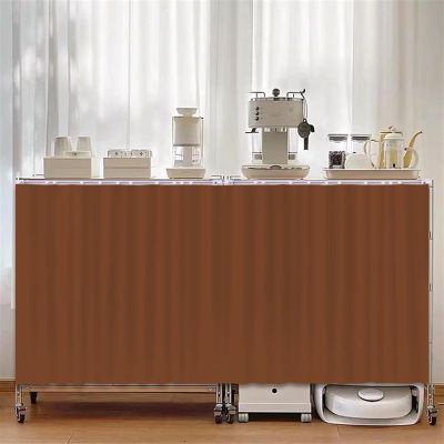 Wokuaile Desk Curtain Skirt for Classroom, Privacy Closet Curtain Window Panel for Kitchen, Bathroom, Shelves, Coffee, 59" W x 24" L