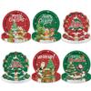 60Pcs Christmas Plates - 9" Disposable Paper Dinner Plates Santa Claus Snowman Decorations for Winter Holiday New Year Christmas Party Supplies view 1