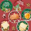 60Pcs Christmas Plates - 9" Disposable Paper Dinner Plates Santa Claus Snowman Decorations for Winter Holiday New Year Christmas Party Supplies view 3