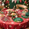 60Pcs Christmas Plates - 9" Disposable Paper Dinner Plates Santa Claus Snowman Decorations for Winter Holiday New Year Christmas Party Supplies view 4