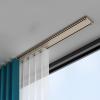 Ultra-Thin Double Curtain Track Ceiling Mount, Aluminum Room Divider Curtain Rails, for Bedroom/Living Room/Window/Hotel(Champagne,5.2m(4 * 1.30m)) view 1