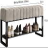 Entryway Hallway Storage Shoe CabinetUpholstered Entryway Shoe Bench with Storage, Bench for Bedroom End of Bed, 2 Tier Black Metal Shoe Rack for Closet Hallway Doorway Living Room Mudroom view 3