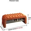 Freestanding Multi-Layer Space Saving Storage Large-Capacity Dustproof Shoe Storage CabinetModern Velvet Shoe Storage Bench Seat with Shoe Rack and Cabinet Button Entry Bench for Bed End Co view 2