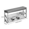 Freestanding Multi-Layer Space Saving Storage Large-Capacity Dustproof Shoe Storage CabinetMetal Entryway Bench with Shoe Storage - Industrial 2-Tier Shoe Rack for Hallway and Entryway - S view 2