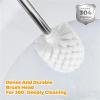 JWBSTUIW Stainless Steel Toilet Brush Holder Toilet Bowl Scrubber Brush with Stiff Bristles Modern Design Bathroom Tool Clean Accessories view 2